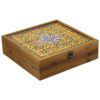 Handcrafted Wooden Tea Organizer – Nava Chest with Persian Pattern