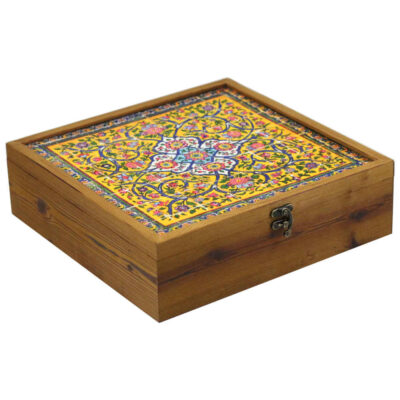 Wooden Tea Box Organizer & Storage for Snacks, Nuts & Chocolate - Nava Model