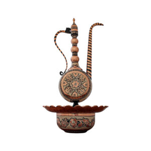 Decorative Persian Copper Aftabeh & Wash Basin Bowl Set