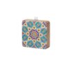 Decorative Wooden Terrarium Vase with a Persian-Inspired Pattern, Featuring the Sonati Model in a Square Silhouette