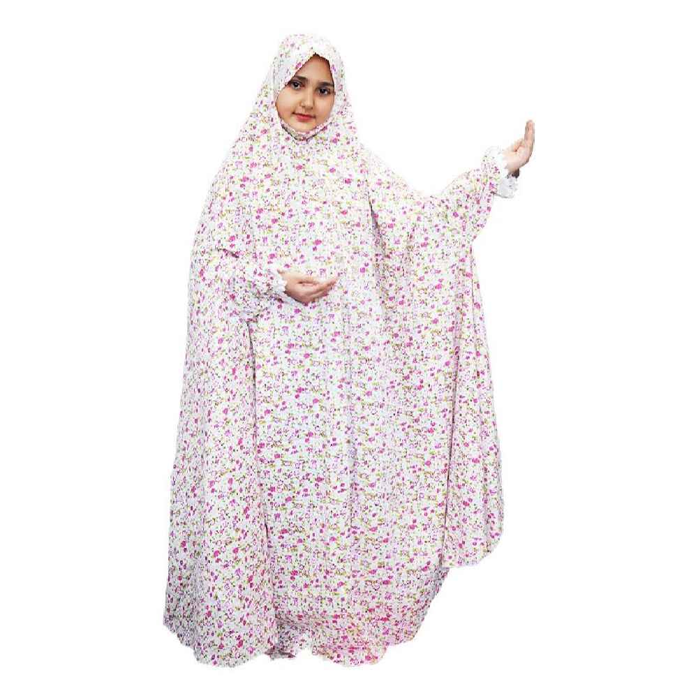 Islamic White Girls’ Namaz Chador Model Blossom