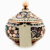 Handcrafted Persian Copper Sugar Bowl with Lid - Minakari Enameled Lana