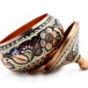 Handcrafted Persian Copper Sugar Bowl with Lid - Minakari Enameled Lana