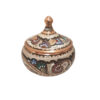 Handcrafted Persian Copper Sugar Bowl with Lid - Minakari Enameled Lana