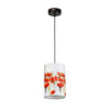 Fabric Pendant Light with Velvet Cylinder Lampshade Laleh