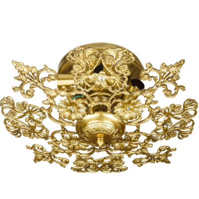 Brass Semi-flush Chandelier Florentine and Vintage Style Aysan