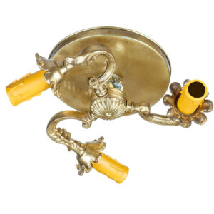 Brass Semi-flush Chandelier Florentine and Vintage Style Hiva