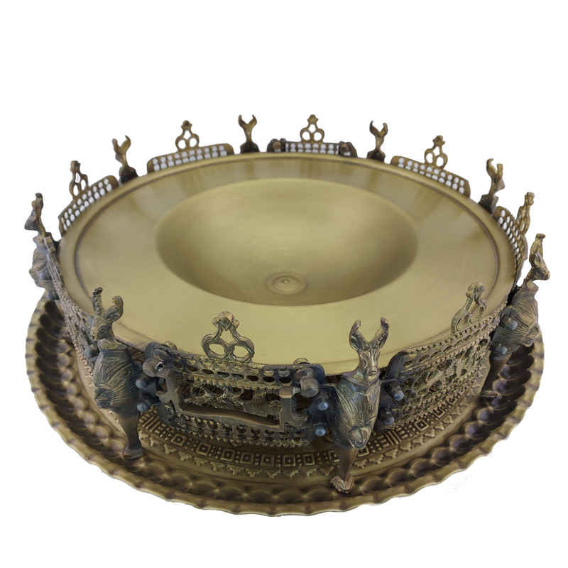Persian Manghal Esfand and Bakhoor Burner – Engraved Brass Flower & Bird