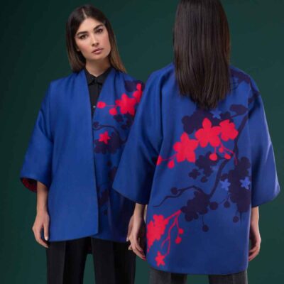Chic Persian Blazer Manto Blossom with Elegant Feminine Style