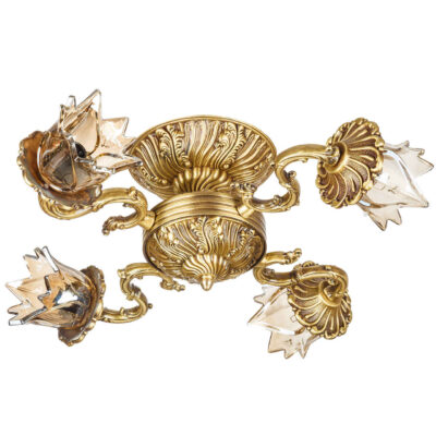 Aluminium Semi-flush Chandelier Florentine and Vintage Style Flower