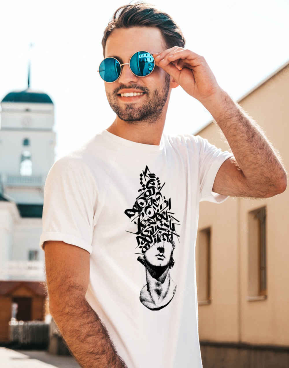 Persian Inspired Unisex T-Shirt Model Shabahengam – Artistic Motif