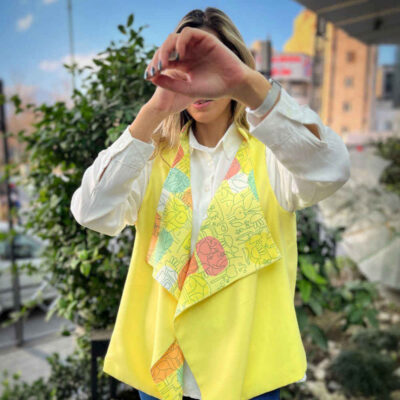 Persian Women's Long Vest with Artistic Mastaneh Face Design