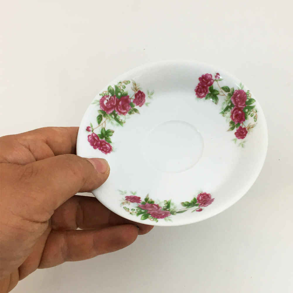 Persian Tea Saucer – Porcelain with Floral Nostalgic Design (Set of 6)