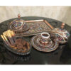 Persian Espresso Cup with Tray - Copper Demitasse Style
