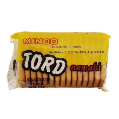 Minoo Iranian Tord Namaki Salted Crackers, Crisp Savory Snack, 120 g (20-Pack)