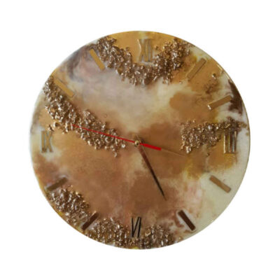 Artistic Handcrafted Resin Wall Clock with Abstract Mahla Design – Decorative Accent for Living Rooms and Bedrooms