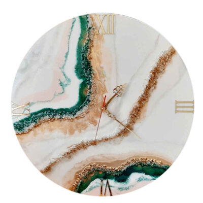 Artistic Handcrafted Resin Wall Clock with Abstract Nina Design – Decorative Accent for Living Rooms and Bedrooms