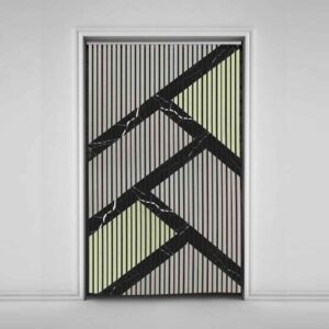 Velvet Vertical Blind Curtain – Abstract Minimal Print