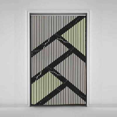 Velvet Vertical Blind Curtain – Abstract Minimal Print