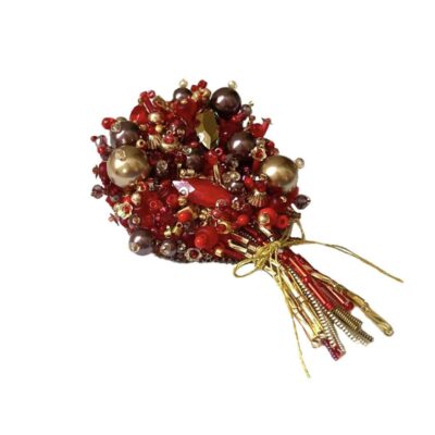 Bouquet Plastic Beaded Brooch – Handmade Feminine Floral Design