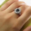 Black Ruby Engagement Silver Ring Bliss for Women Kiana