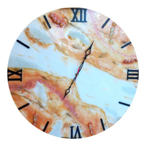 Handcrafted Resin Wall Clock – Abstract Style Blue