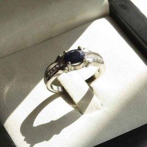 Blue Ruby Engagement Silver Ring Bliss for Women Kiana