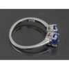 Blue Ruby Engagement Silver Ring Bliss for Women Twins