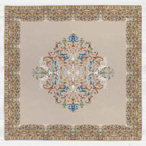 Velvet Tablecloth Persian Elegance Inspired Design Cream