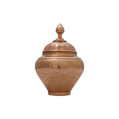 Handcrafted Persian Copper Sugar Bowl with - Hammered Sibi