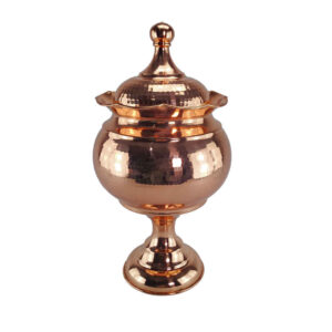 Handcrafted Persian Copper Sugar Bowl with – Hammered Chakoshi