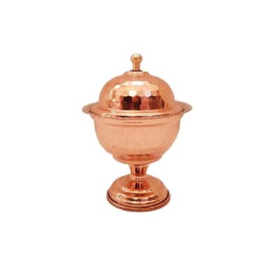 Handcrafted Persian Copper Sugar Bowl with - Hammered Elena