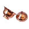 Handcrafted Persian Copper Sugar Bowl with - Hammered Sarvin