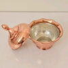 Handcrafted Persian Copper Sugar Bowl with - Hammered Sarvin