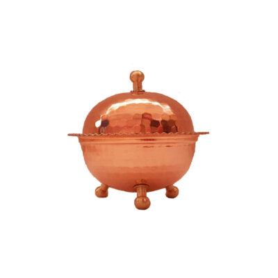 Handcrafted Persian Copper Sugar Bowl with - Hammered Toopi