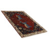 Hand-Knotted Persian Abadeh Horse Rug (Tribal Pictorial Animal Motifs) - Red Wool