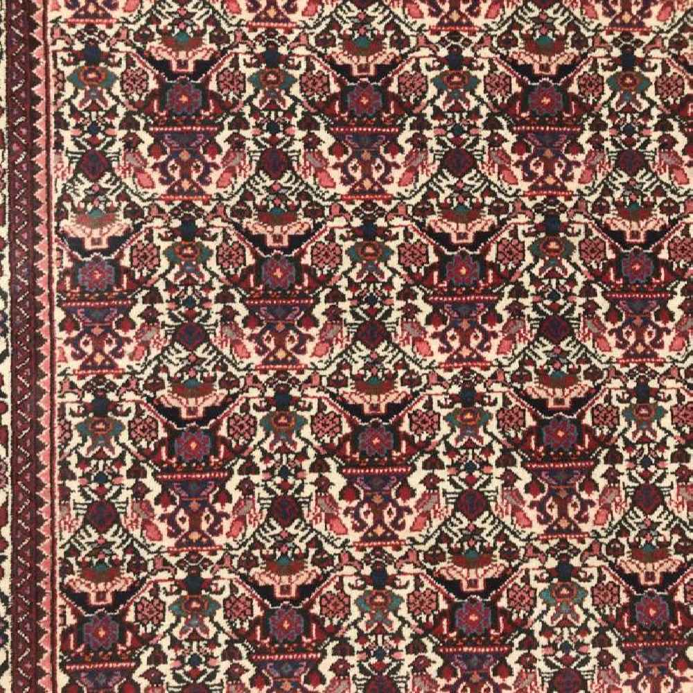 Hand-Knotted Persian Abadeh Parmis Rug (Tribal All-over Geometric) – Red Wool