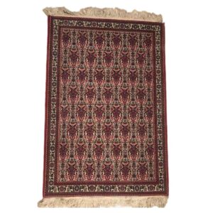 Hand-Knotted Persian Abadeh Parmis Rug (Tribal All-over Geometric) – Red Wool