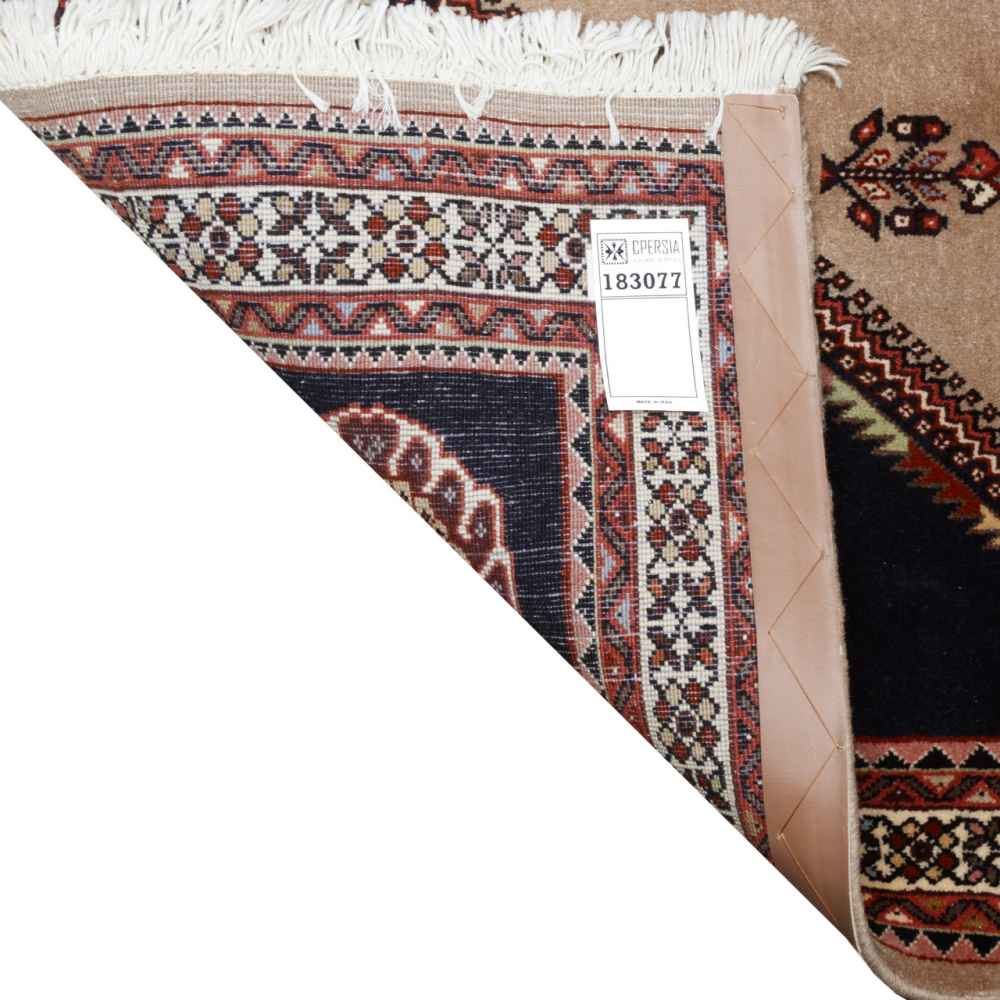 Hand-Knotted Persian Abadeh Parva Rug (Tribal Geometric Medallion) – Brown Wool