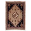 Hand-Knotted Persian Abadeh Parva Rug (Tribal Geometric Medallion) - Brown Wool