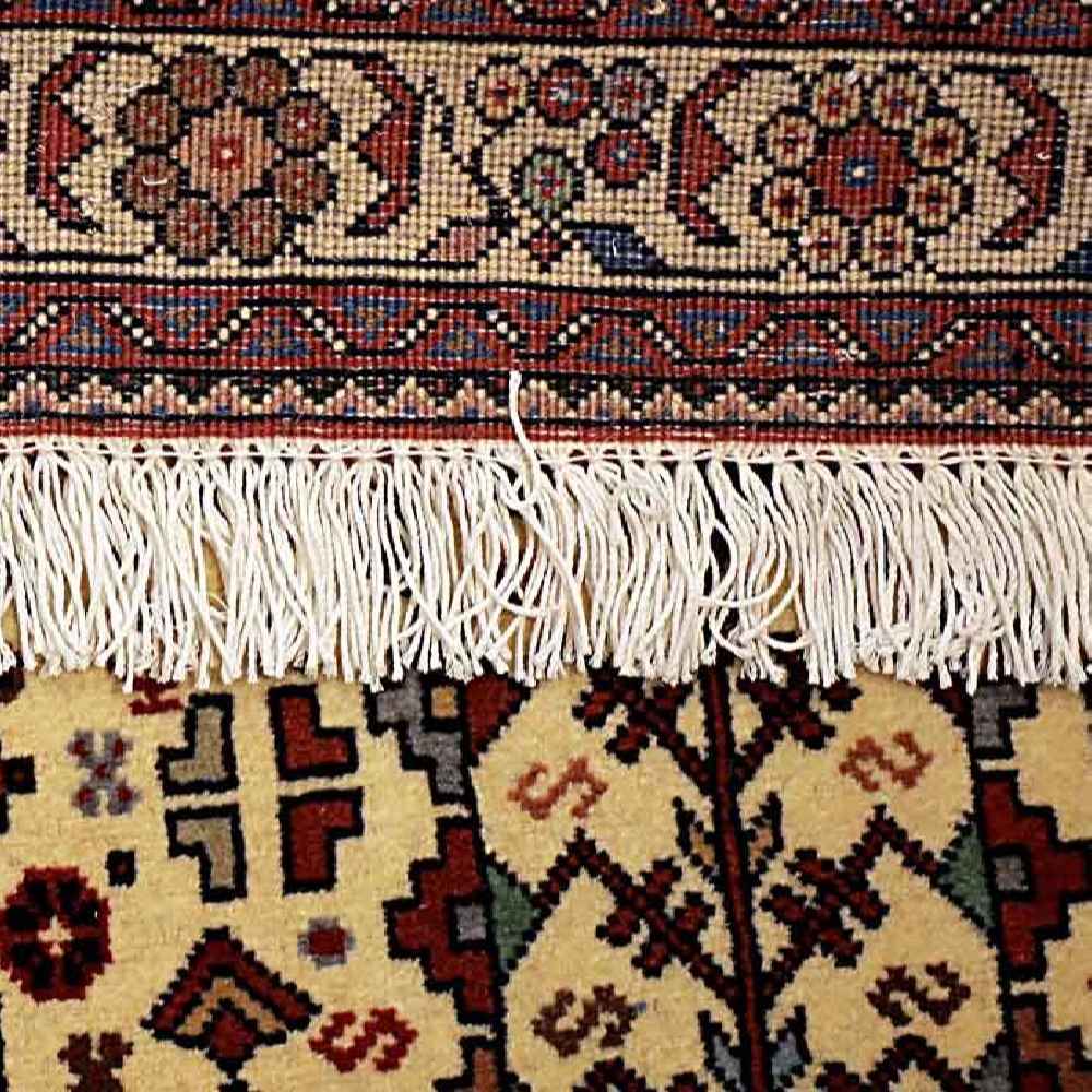 Hand-Knotted Persian Abadeh Tribal Rug (Traditional Geometric Medallion) – Red Wool