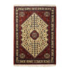 Hand-Knotted Persian Abadeh Tribal Rug (Traditional Geometric Medallion) - Red Wool