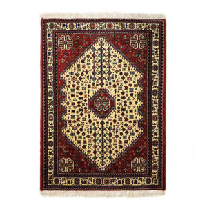 Hand-Knotted Persian Abadeh Tribal Rug (Traditional Geometric Medallion) – Red Wool
