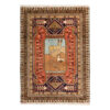 Hand-Knotted Persian Ardabil Poshti Rug (Tribal Pictorial Art Scene) - Brown Wool