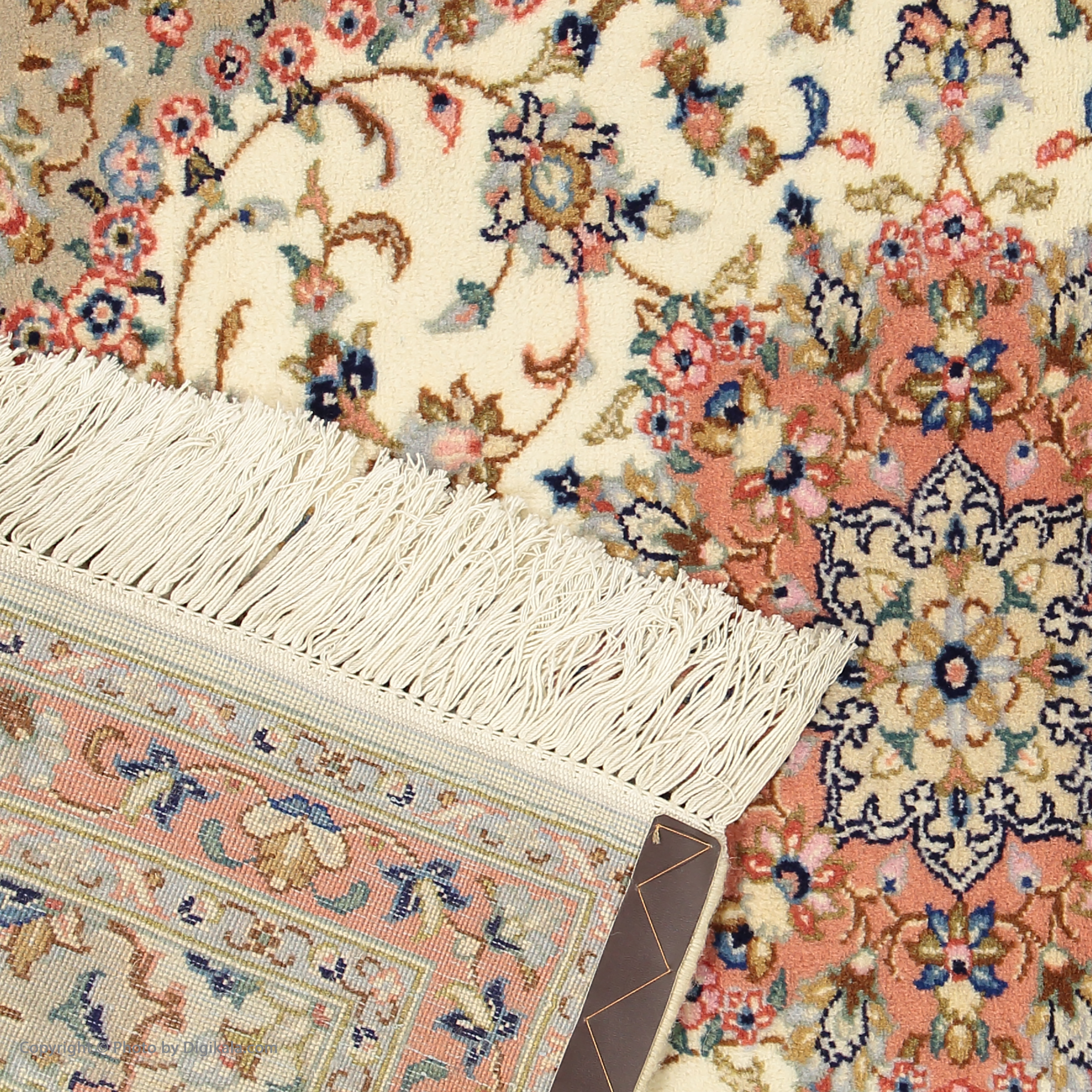 Hand-Knotted Persian Ardakan Nahal Rug (Classical Floral Medallion) – Cream Wool