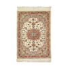 Hand-Knotted Persian Ardakan Nahal Rug (Classical Floral Medallion) - Cream Wool