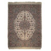 Hand-Knotted Persian Ardakan Ziafat Rug (Classical Floral Medallion) - Cream Silk & Wool
