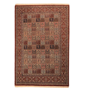 Hand-Knotted Persian Birjand Arghavan Rug (Bakhtiari Garden Panel) – Red Wool