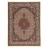 Hand-Knotted Persian Birjand Golabetoon Riz Mahi Rug (Mahi Medallion) - Brown Silk & Wool