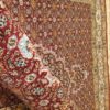 Hand-Knotted Persian Birjand Riz Mahi Rug (Mahi Medallion / Herati) - Red Silk & Wool